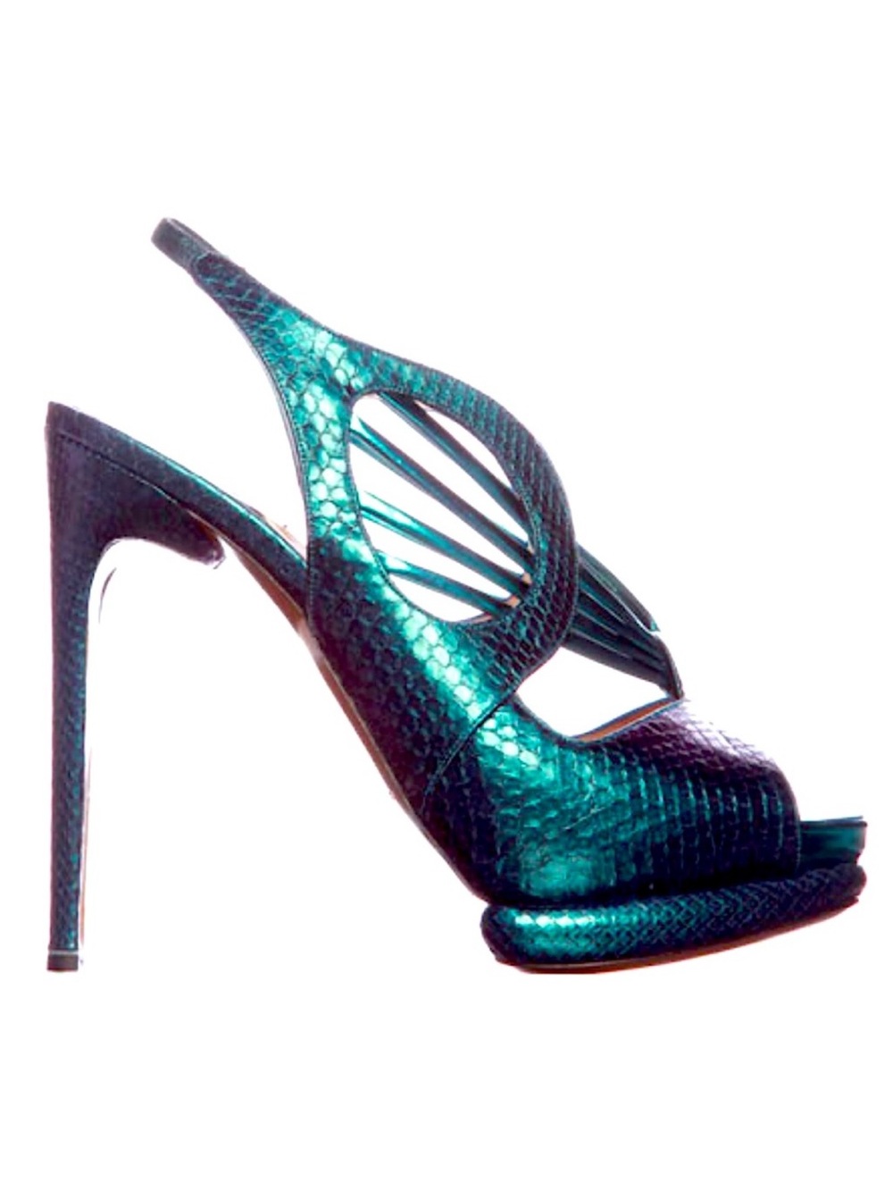Nicholas Kirkwood Lizard-Specchio Sandals luxury high heels